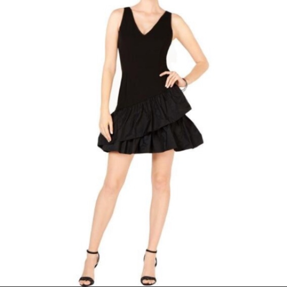 Vince Camuto Vintage Style Scuba Ruffle Dress